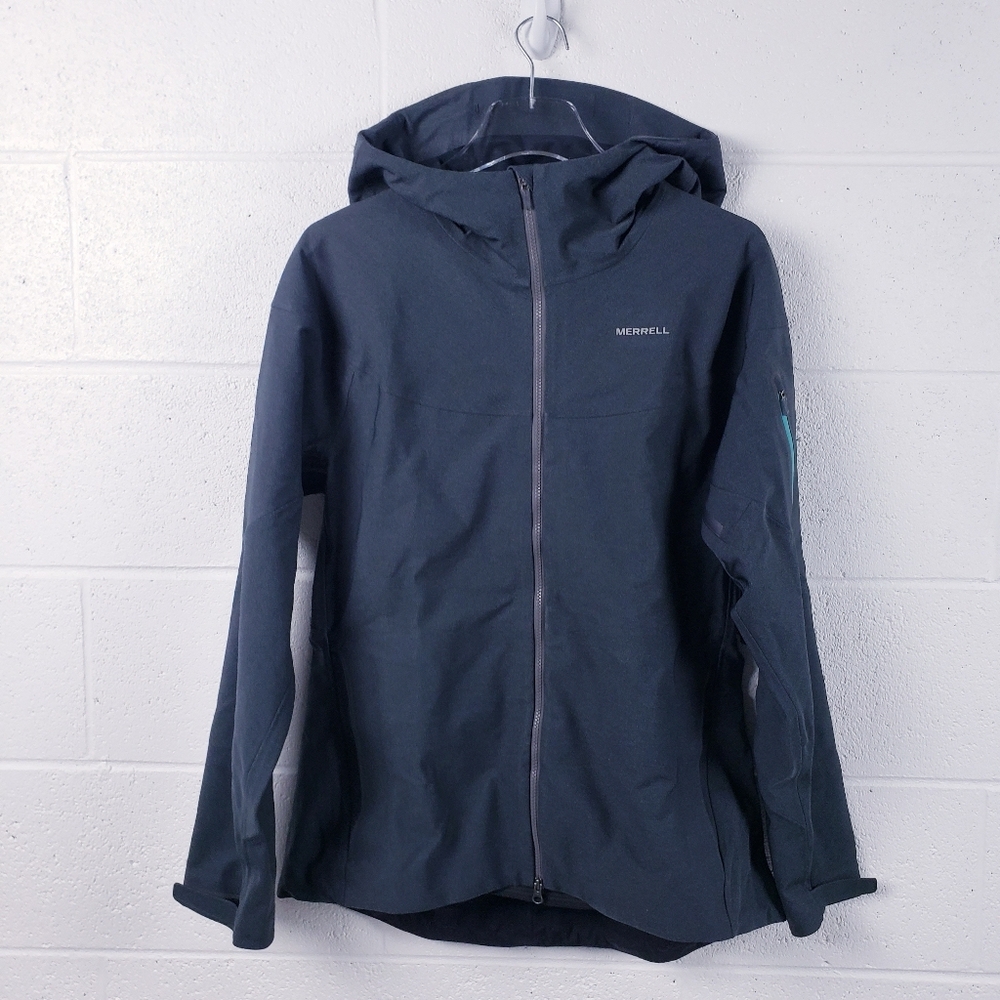 Merrell Women's Size Small Dark Grey Lightweight Polartec Hooded Jacket Full Zip